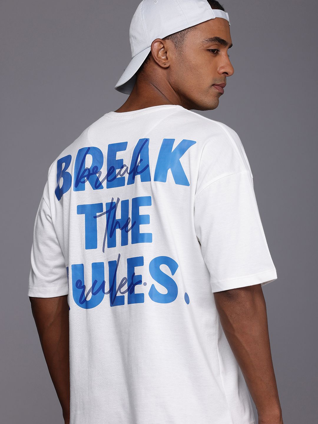 HRX by Hrithik Roshan Printed Oversized Drop-Shoulder Sleeves Pure Cotton T-shirt