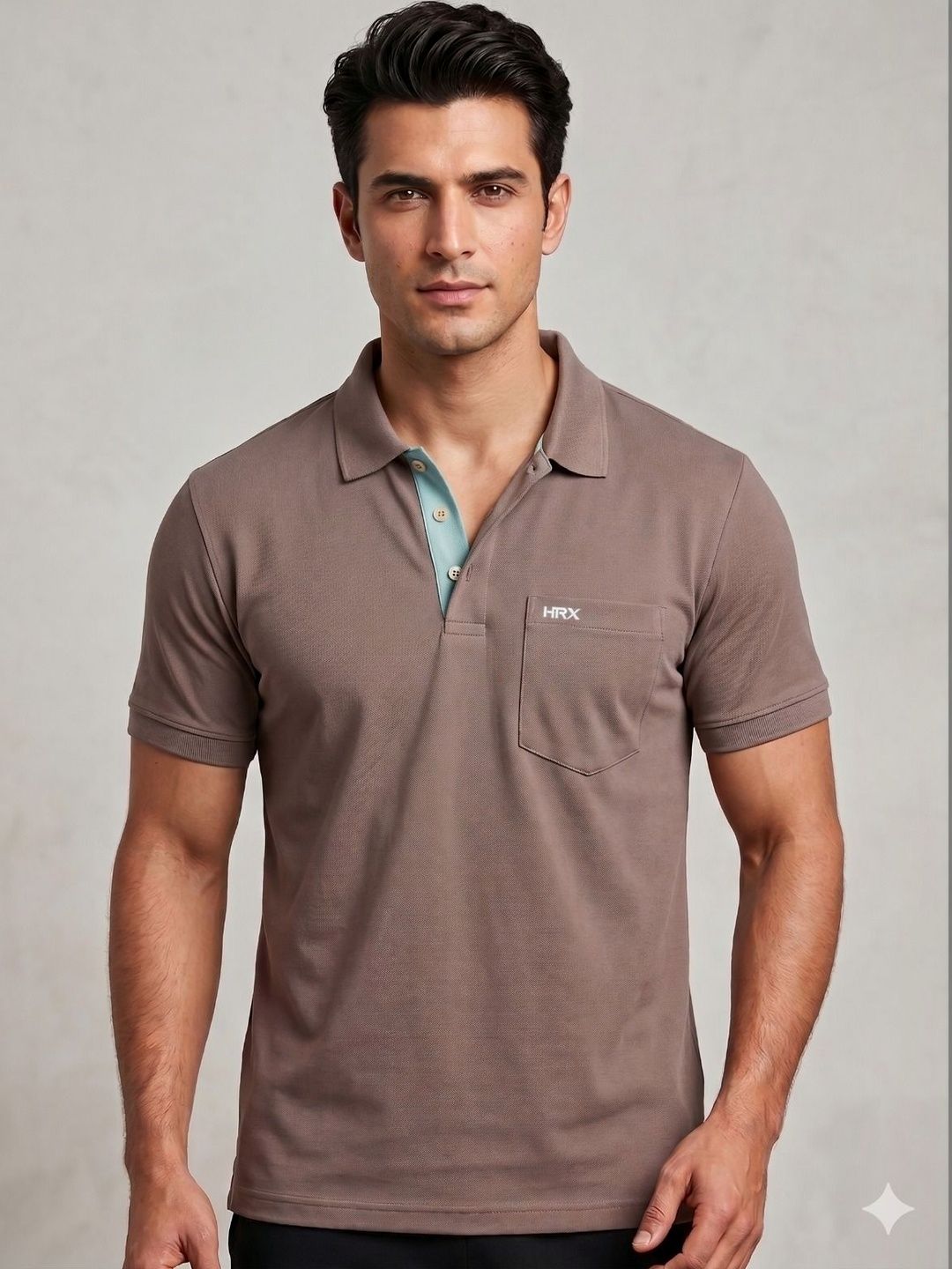 HRX by Hrithik Roshan Men Brand Logo Polo Collar Pockets T-shirt