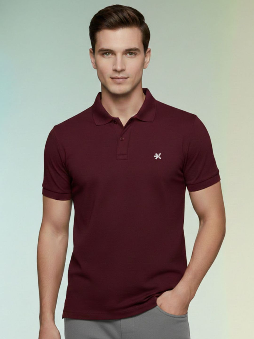 HRX by Hrithik Roshan Men Brand Logo Polo Collar T-shirt
