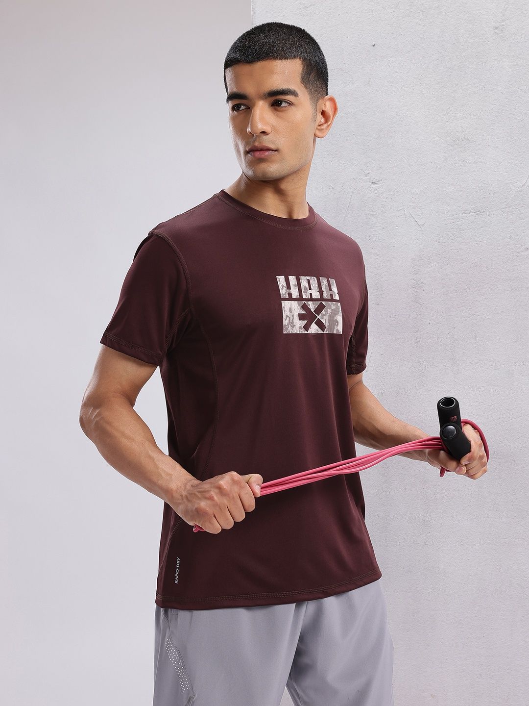 HRX by Hrithik Roshan Brand Logo Printed Rapid Dry Training Tshirt