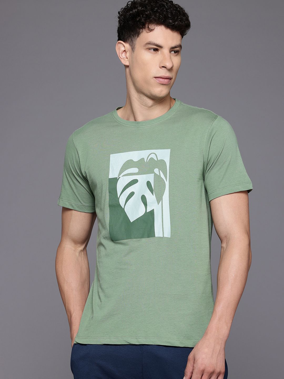 HRX by Hrithik Roshan Pure Cotton Graphic Print Yoga T-shirt