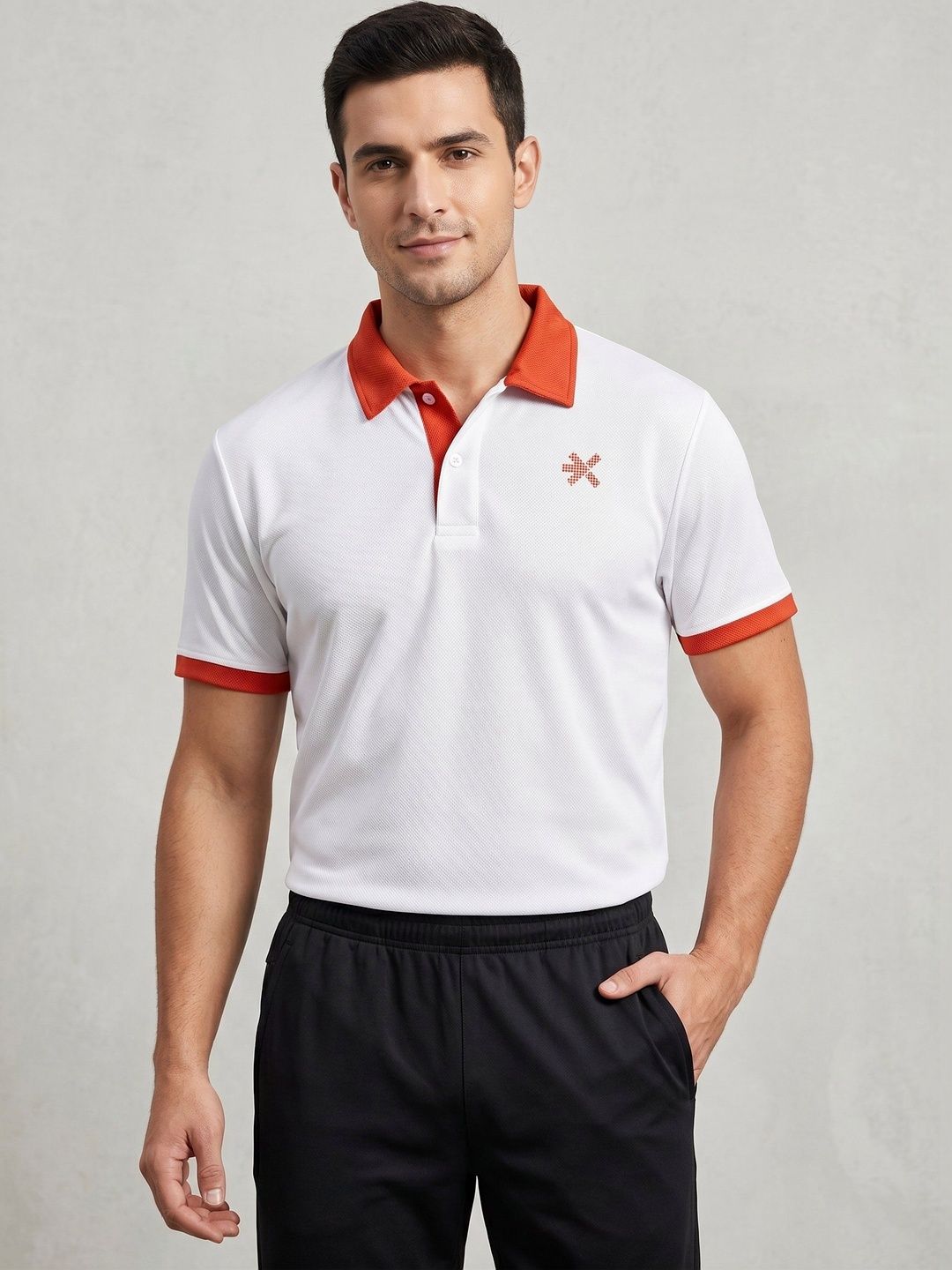 HRX by Hrithik Roshan Men Brand Logo Polo Collar T-shirt