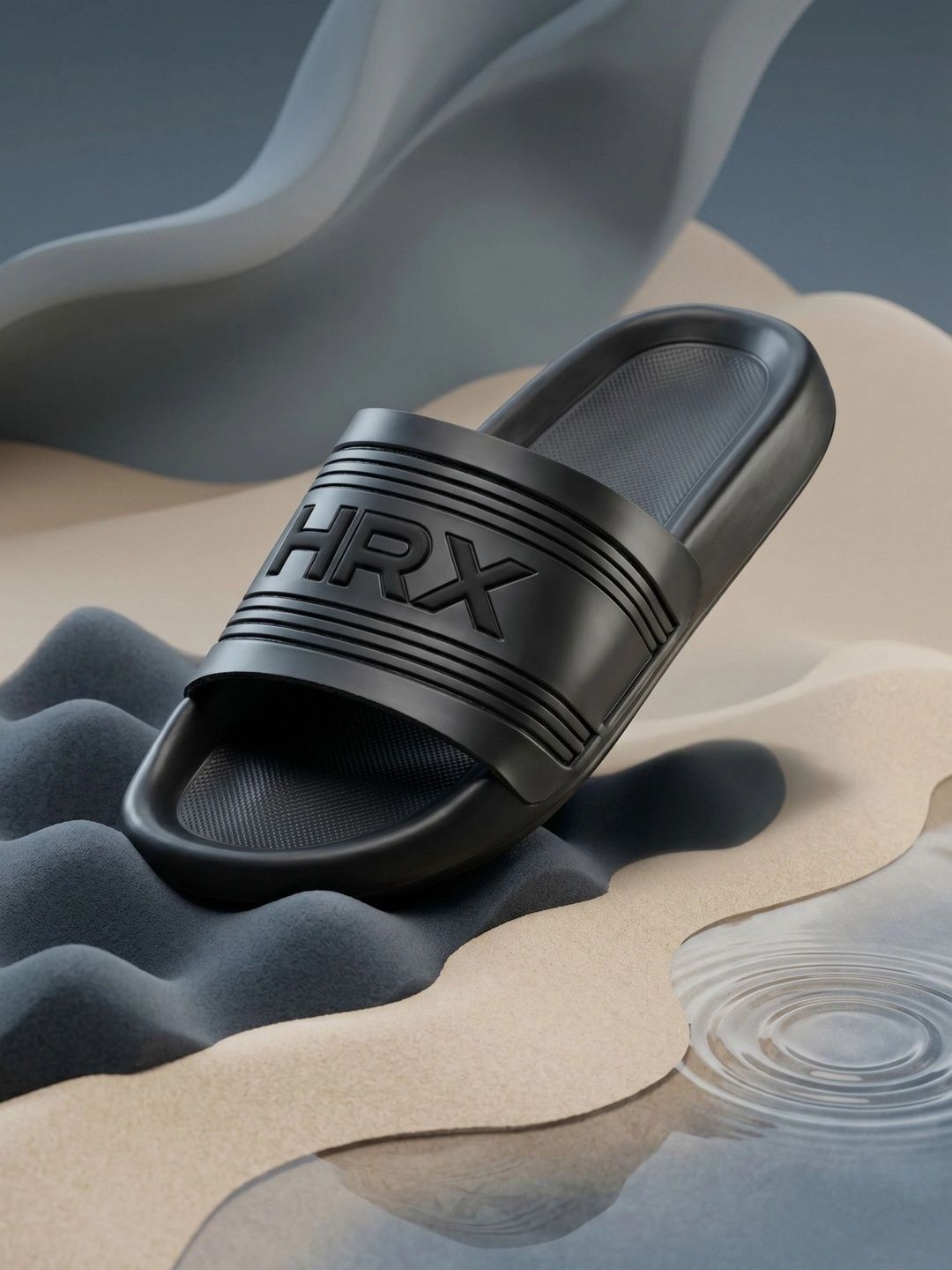 HRX by Hrithik Roshan Typographic Printed Sliders