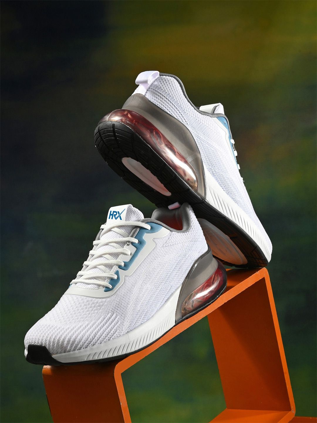HRX by Hrithik Roshan Men White & Blue Mesh Running Shoes