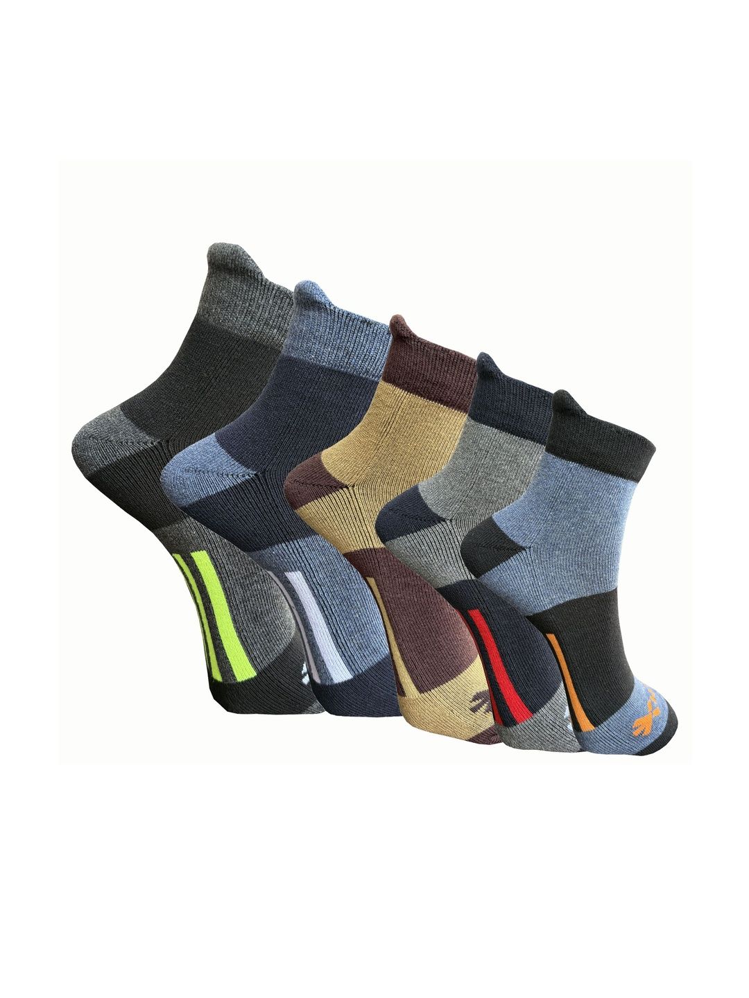 HRX by Hrithik Roshan Pack Of 5 Patterned Ankle-Length Socks