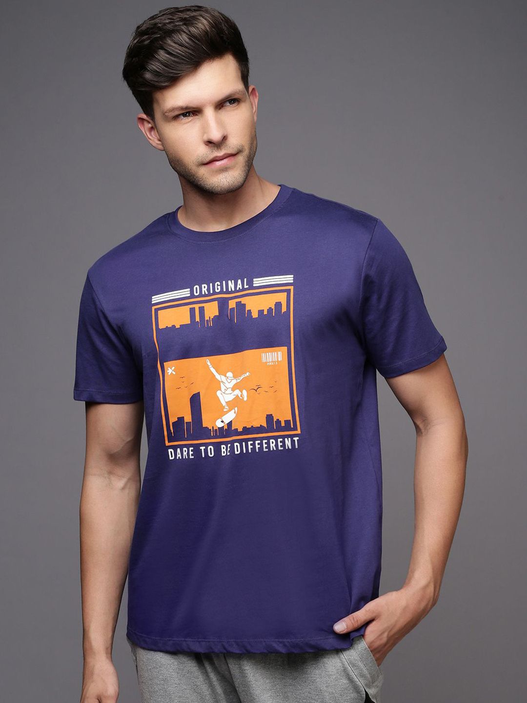 HRX by Hrithik Roshan Men Typography Printed Round Neck T-shirt