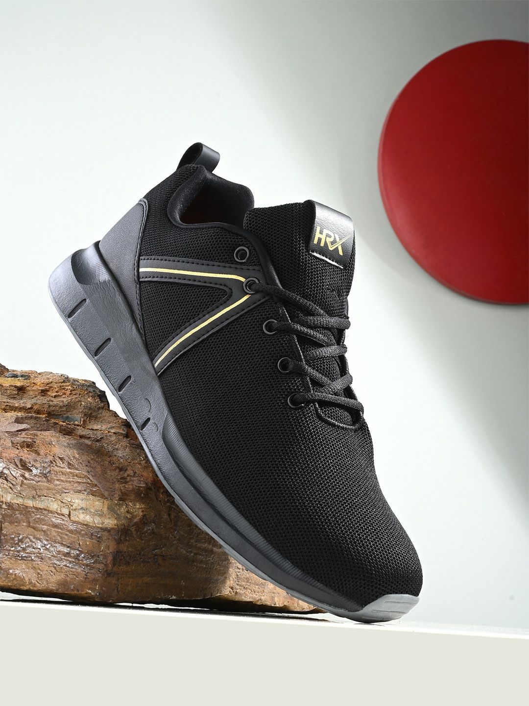 HRX by Hrithik Roshan Men Black Memory Foam Mesh Non-Marking Running Shoes