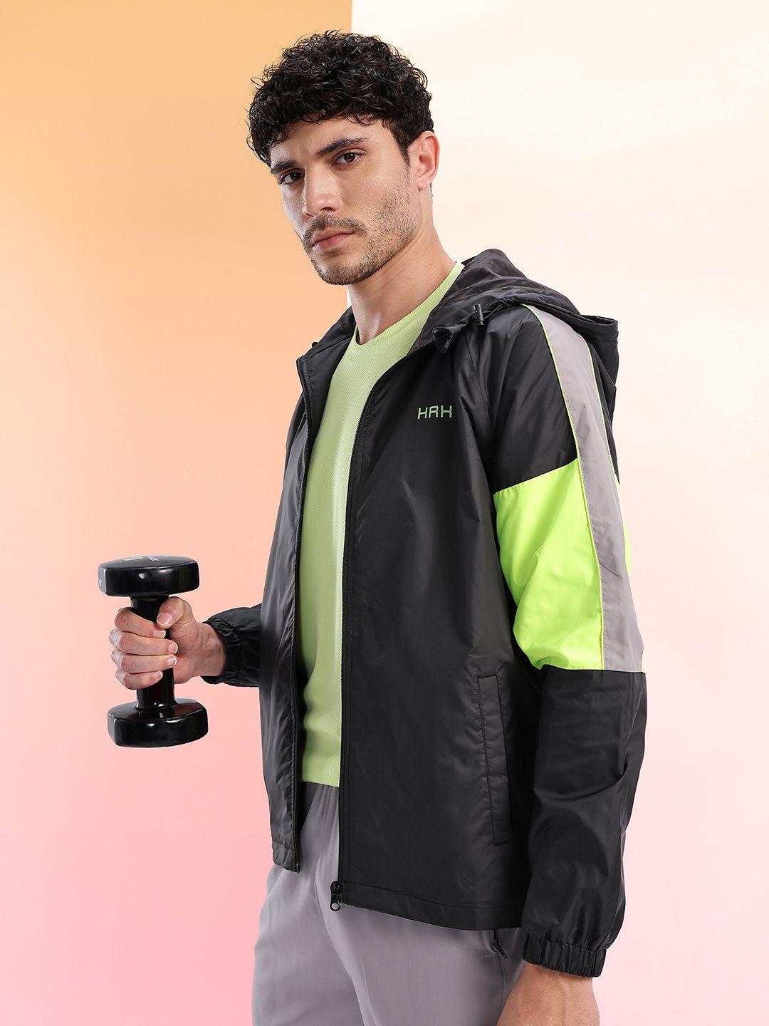 HRX by Hrithik Roshan Colourblocked Hooded Training Jacket