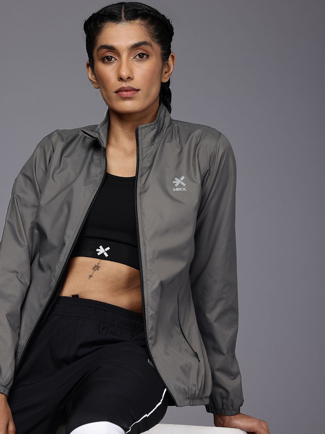 HRX by Hrithik Roshan HRX by Hrithik Roshan Rapid-Dry Antimicrobial Running Sporty Jacket