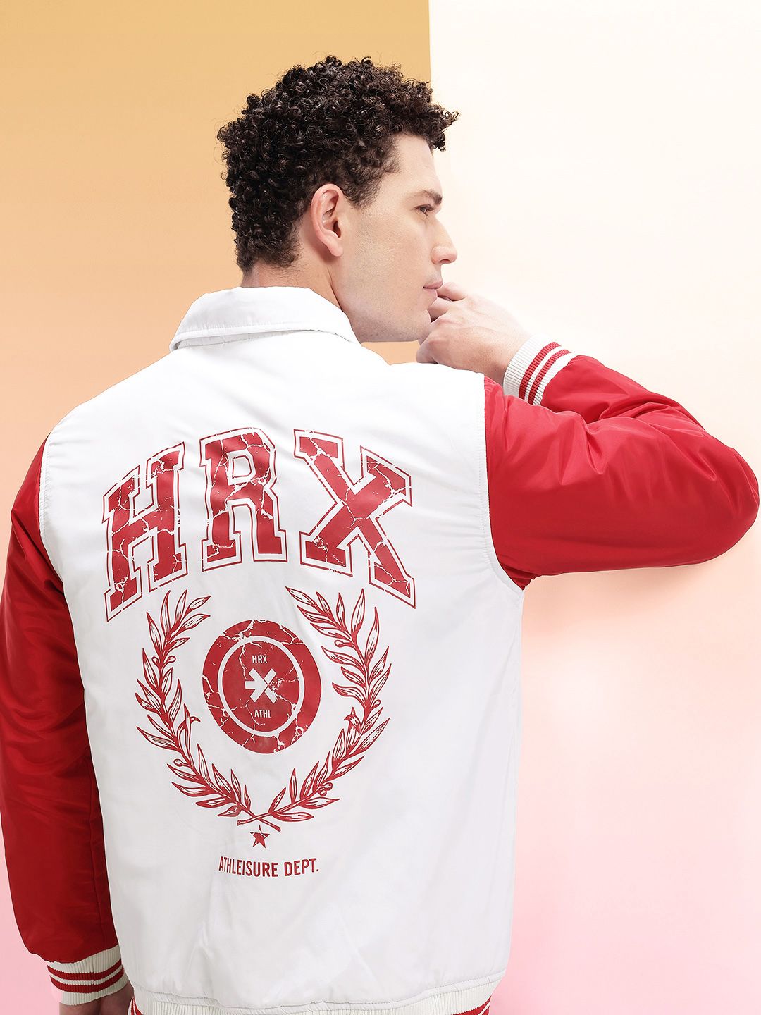 HRX by Hrithik Roshan Printed Applique Varsity Lifestyle Jacket