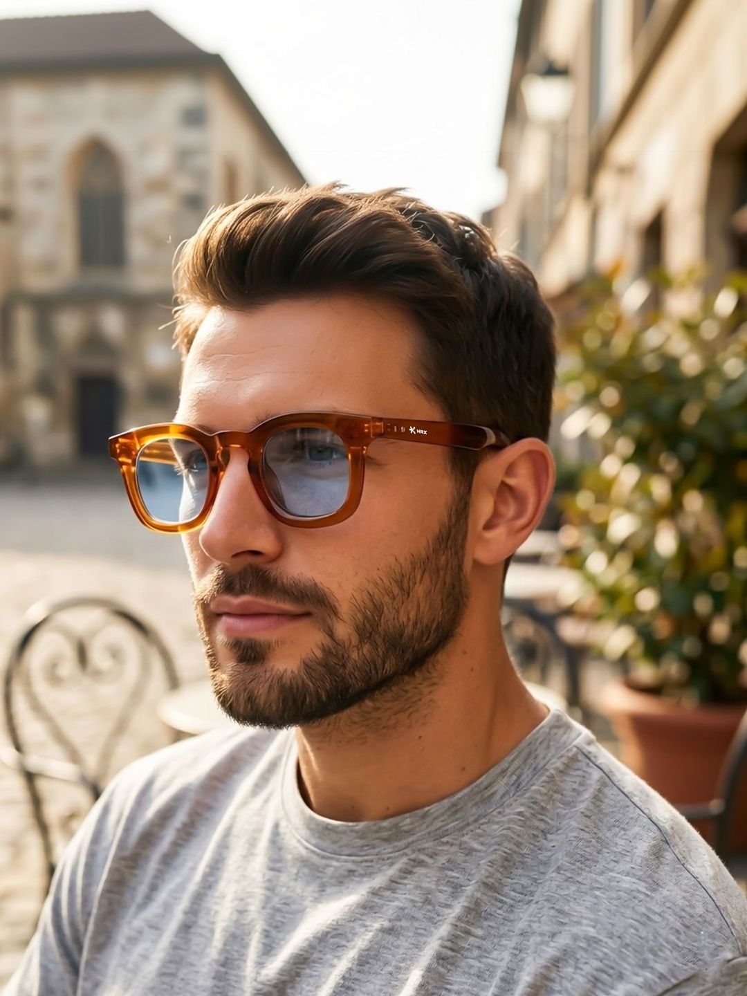 HRX by Hrithik Roshan Unisex Orange Lens & Square Sunglasses with with UV Protected Lens