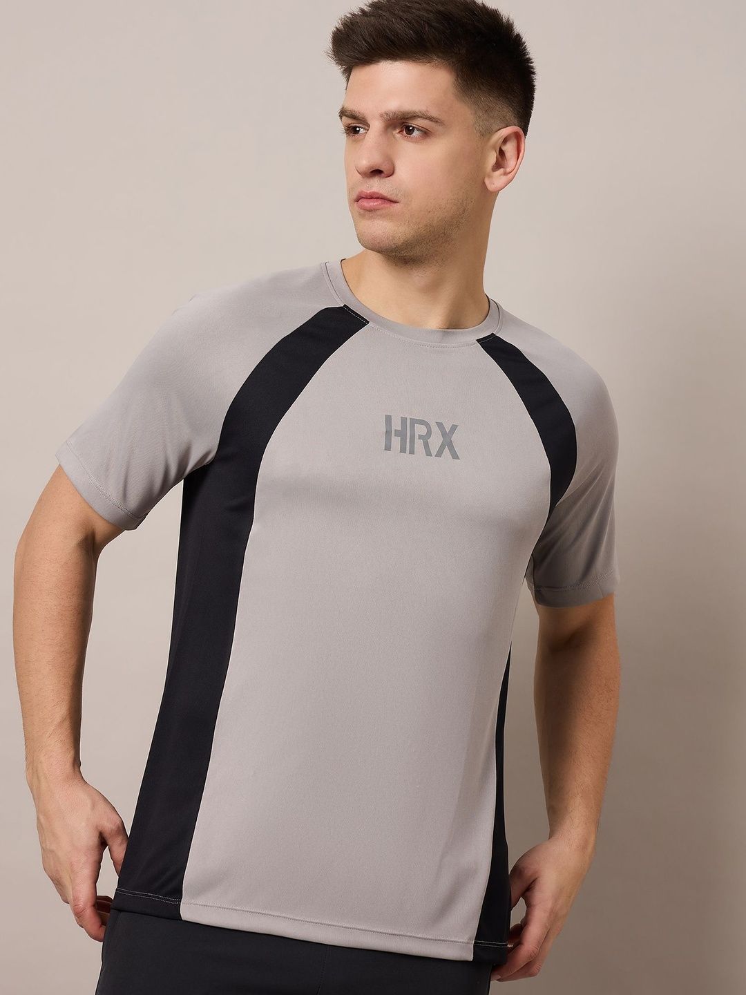 HRX by Hrithik Roshan Men Brand Logo Colourblocked T-shirt