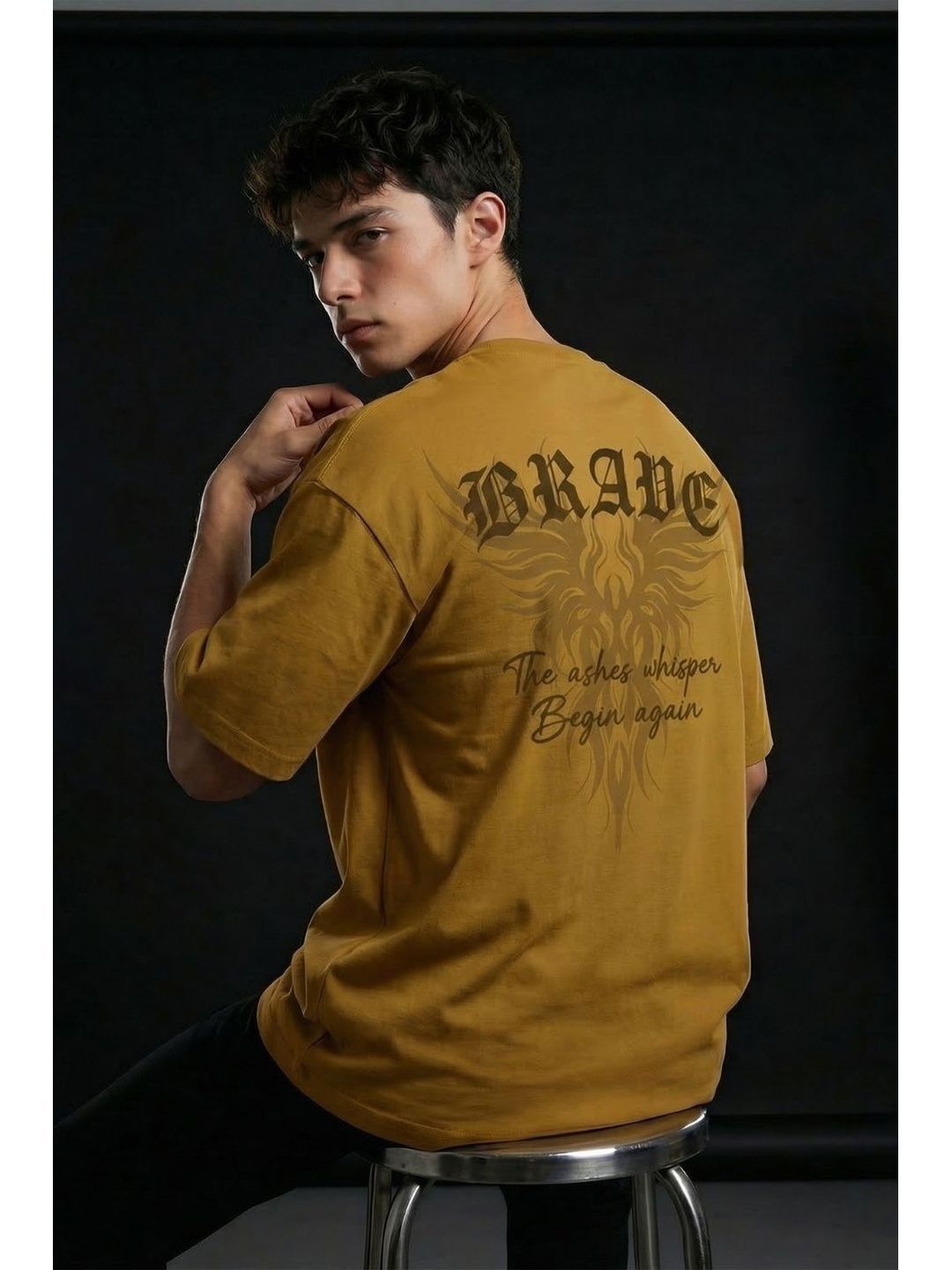 RAAX Men Typography Printed Drop-Shoulder Sleeves Pure Cotton T-shirt