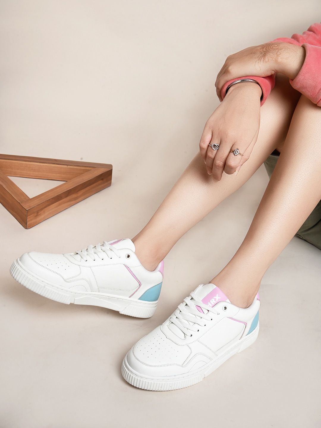 HRX by Hrithik Roshan Women White Perforations Lightweight Comfort Insole Sneakers