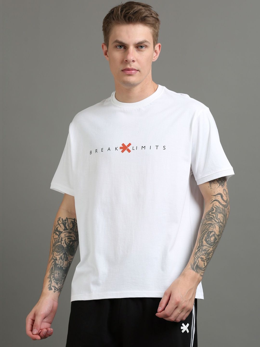 HRX by Hrithik Roshan Mens Pure Cotton Lifestyle Relaxed T-shirt