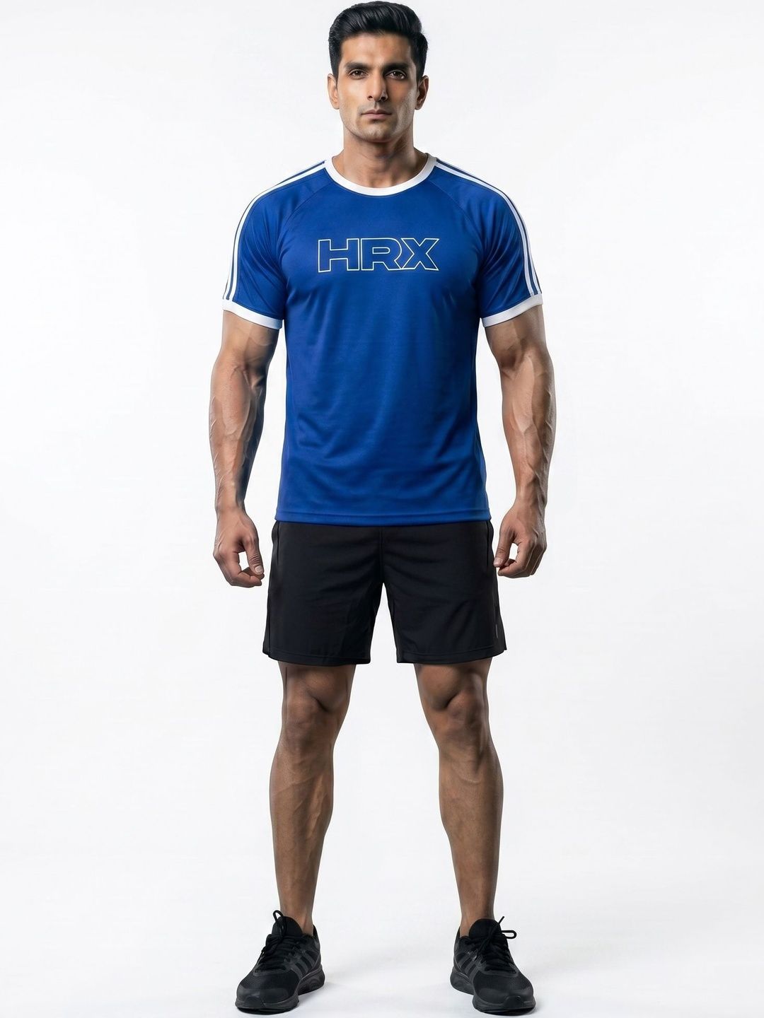 HRX by Hrithik Roshan Men Brand Logo Colourblocked Round Neck Short Sleeves T-shirt