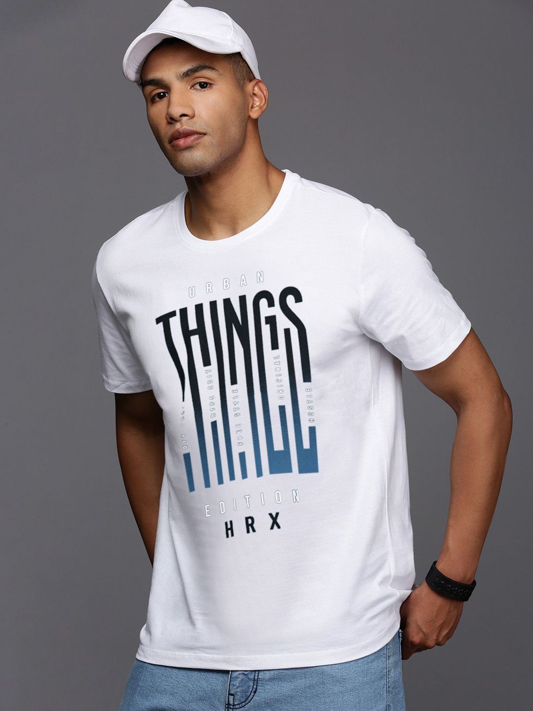 HRX by Hrithik Roshan Men Typography Printed Round Neck T-shirt