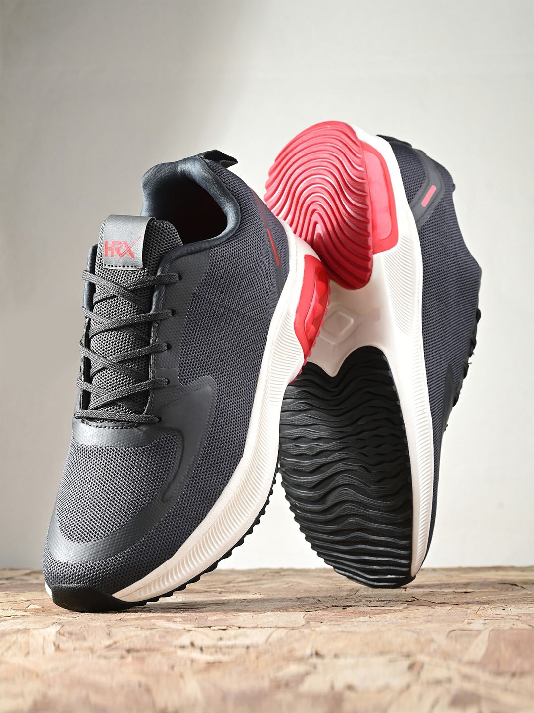 HRX by Hrithik Roshan Men Grey And White Memory Foam Non-Marking Running Shoes