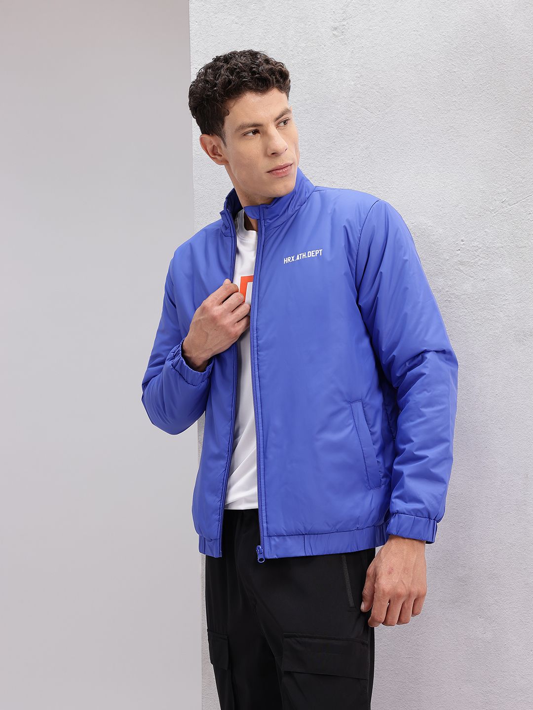 HRX by Hrithik Roshan Typography Mock Collar Lifestyle Padded Jacket