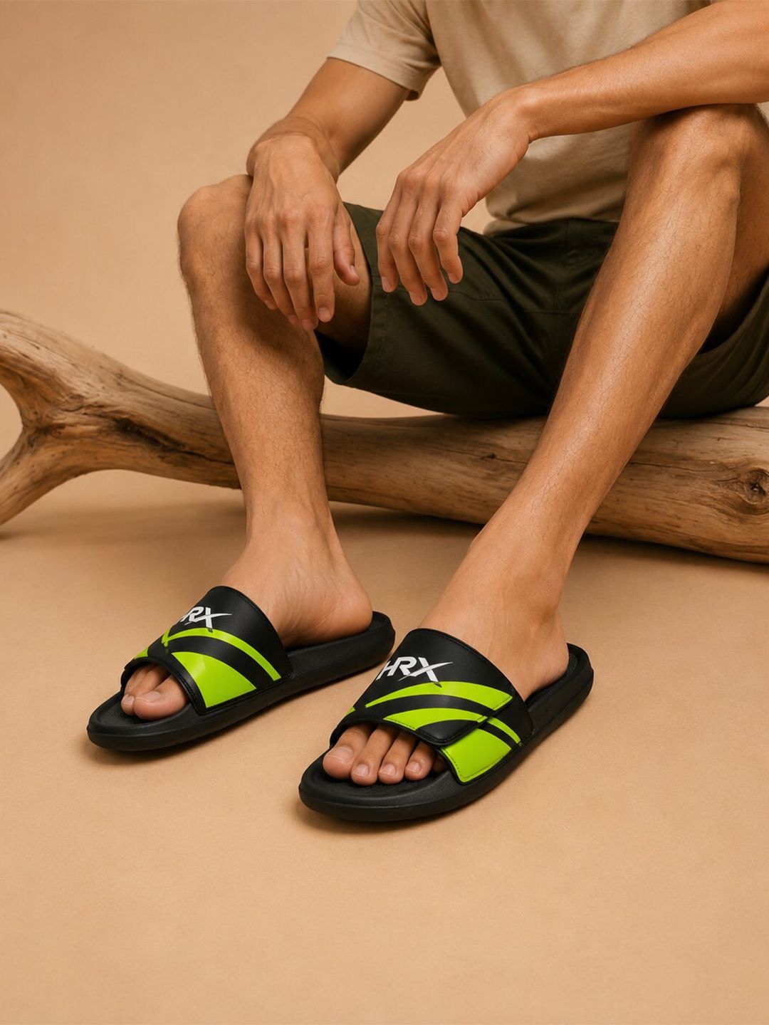 HRX by Hrithik Roshan Men Colourblocked Sliders