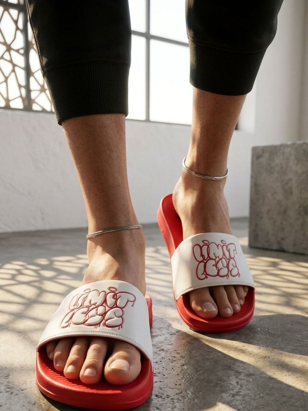 HRX by Hrithik Roshan Men Self Design Sliders