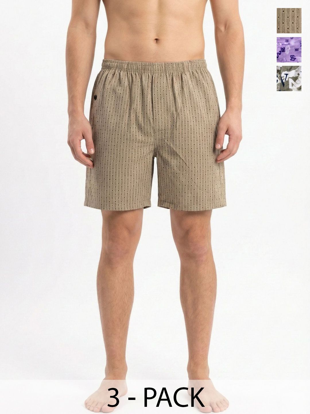 HRX by Hrithik Roshan Pack of 3 Printed Cotton Boxers