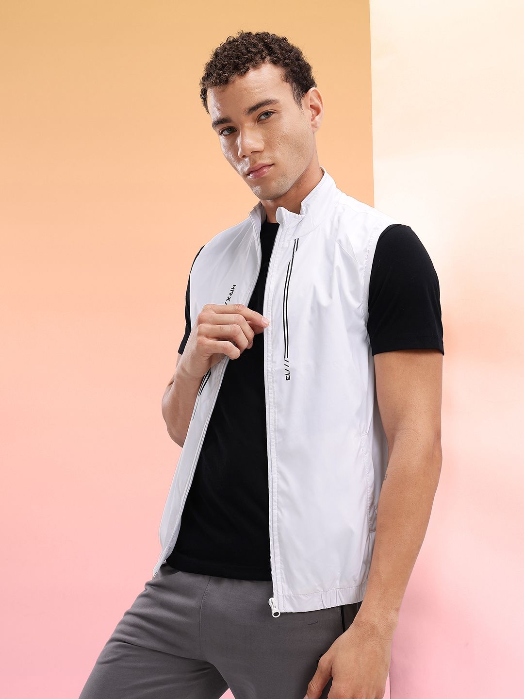HRX by Hrithik Roshan Mock Collar Brand Logo Detail Gilet