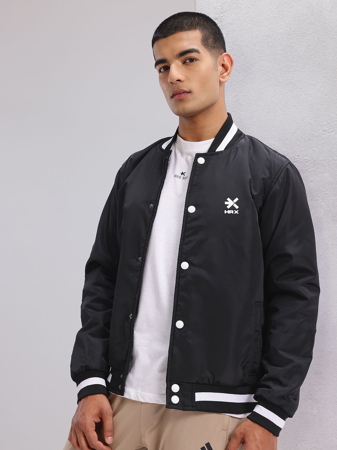 HRX by Hrithik Roshan Stand Collar Padded Bomber Jacket