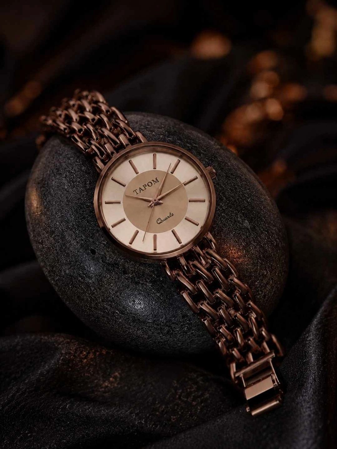 TAPOM TAPOM Women Dial & Bracelet Style Straps Analogue Watch TPM-ROUND-W-BRTL-NEW-BRN-03