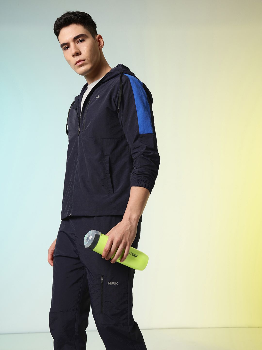 HRX by Hrithik Roshan Brand Logo Printed Hooded Rapid Dry Running Tracksuit