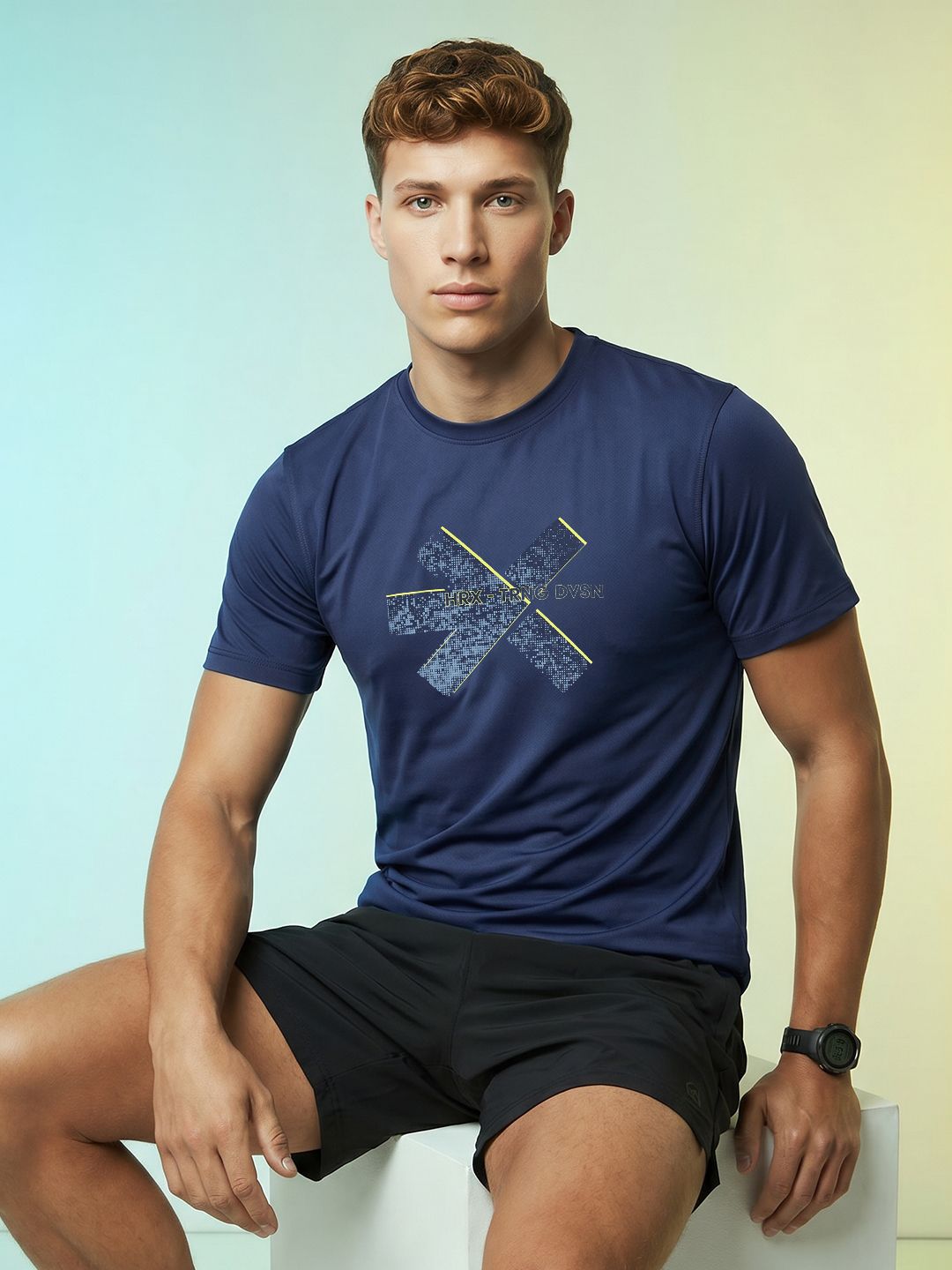 HRX by Hrithik Roshan Brand Logo Printed Rapid-Dry Training T-shirt
