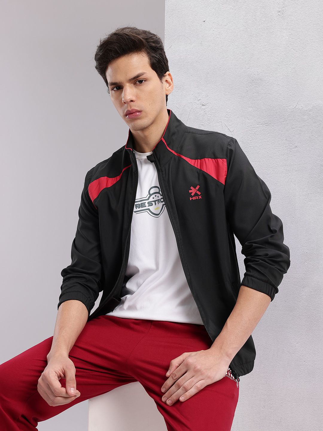 HRX by Hrithik Roshan Men Mock Collar Bomber Lifestyle Jacket