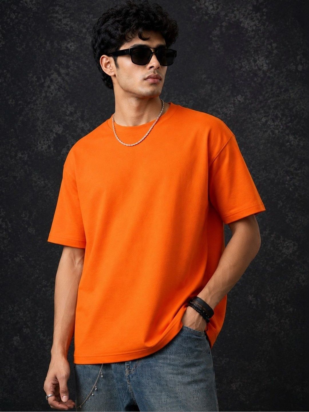 Bochike Men Drop-Shoulder Sleeves T-shirt