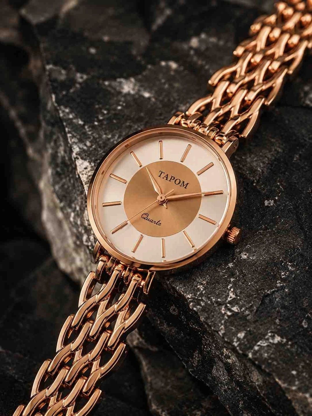 TAPOM TAPOM Women Dial & Bracelet Style Straps Analogue Watch TPM-ROUND-W-BRTL-NEW-ROSE-02