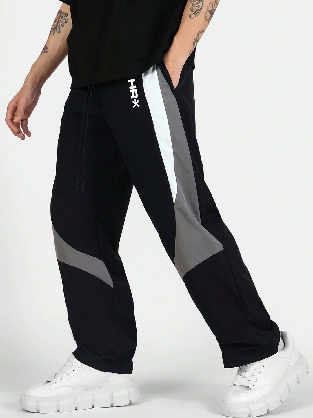 HRX by Hrithik Roshan Men Relaxed Fit Colourblocked Training Track Pants