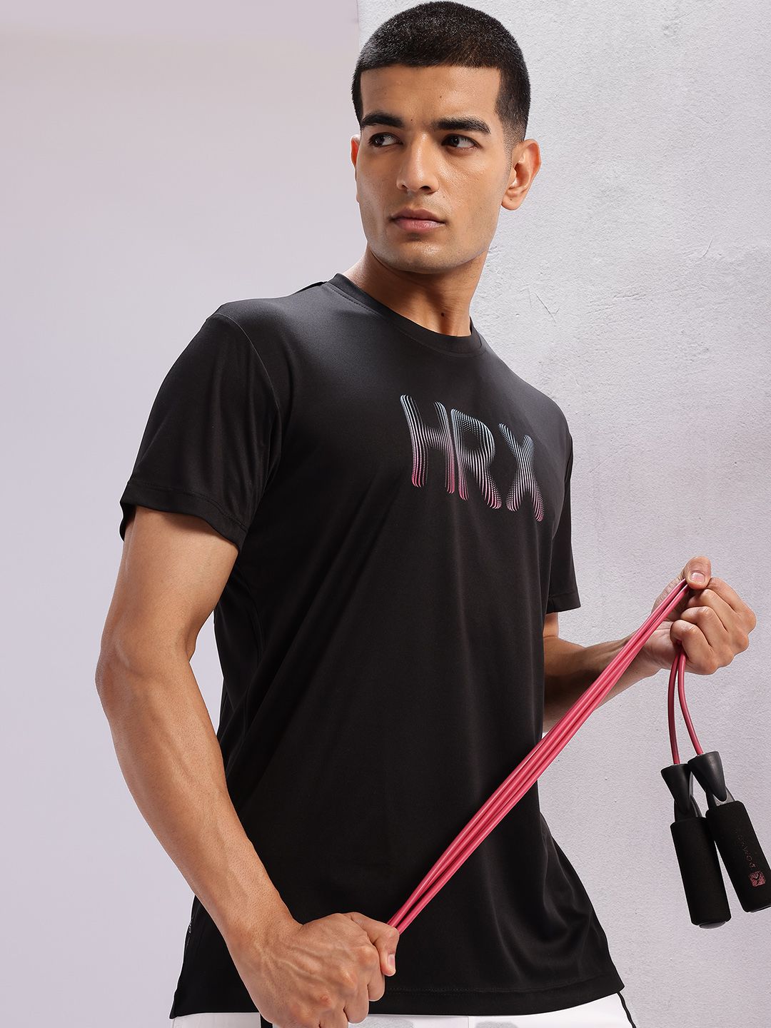 HRX by Hrithik Roshan Brand Logo Print Rapid-Dry Training T-shirt