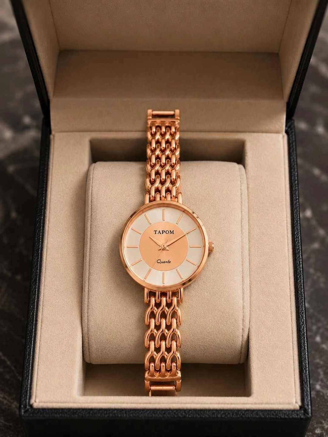 TAPOM TAPOM Women Dial & Bracelet Style Straps Analogue Watch TPM-ROUND-W-BRTL-NEW-ROSE-13