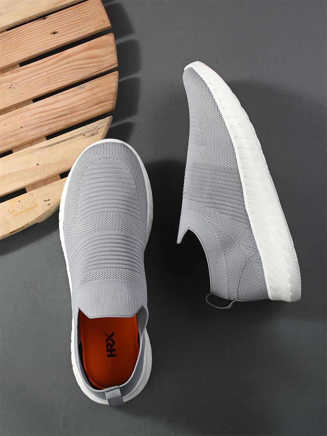HRX by Hrithik Roshan Men Grey And White Non-Marking Walking Sports Shoes