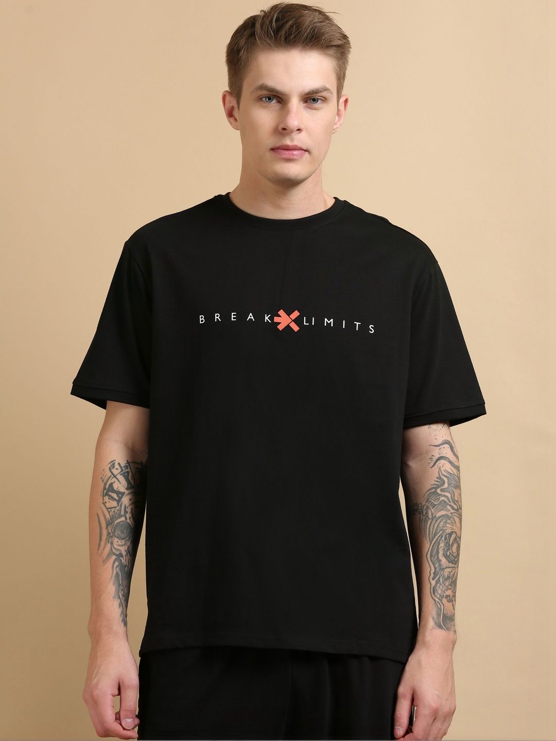 HRX by Hrithik Roshan Mens Pure Cotton Lifestyle Relaxed T-shirt