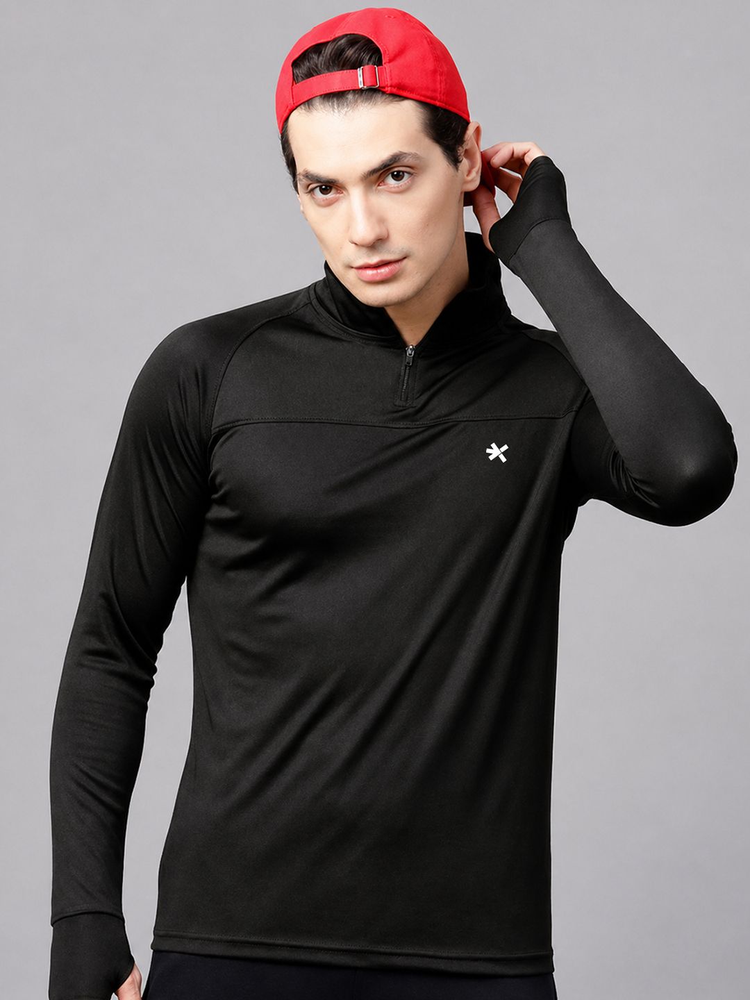 HRX by Hrithik Roshan Men Black High Neck T-shirt