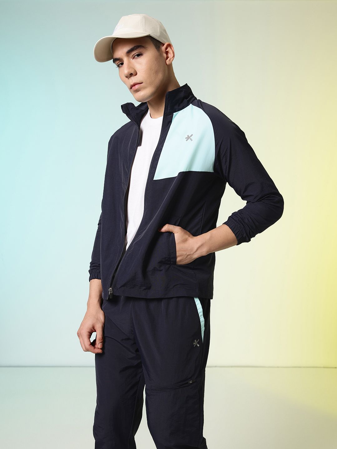 HRX by Hrithik Roshan Colourblocked Rapid Dry Running Tracksuit