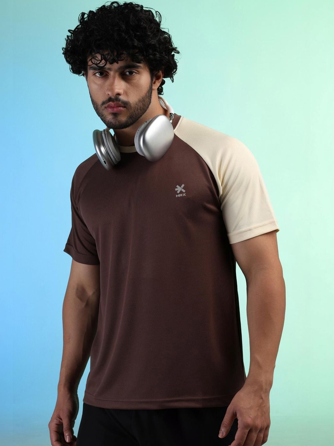 HRX by Hrithik Roshan Men Brand Logo Colourblocked T-shirt
