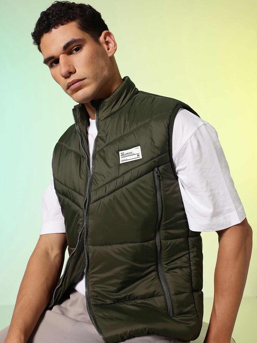 HRX by Hrithik Roshan Mock Collar Sleeveless Padded Jacket