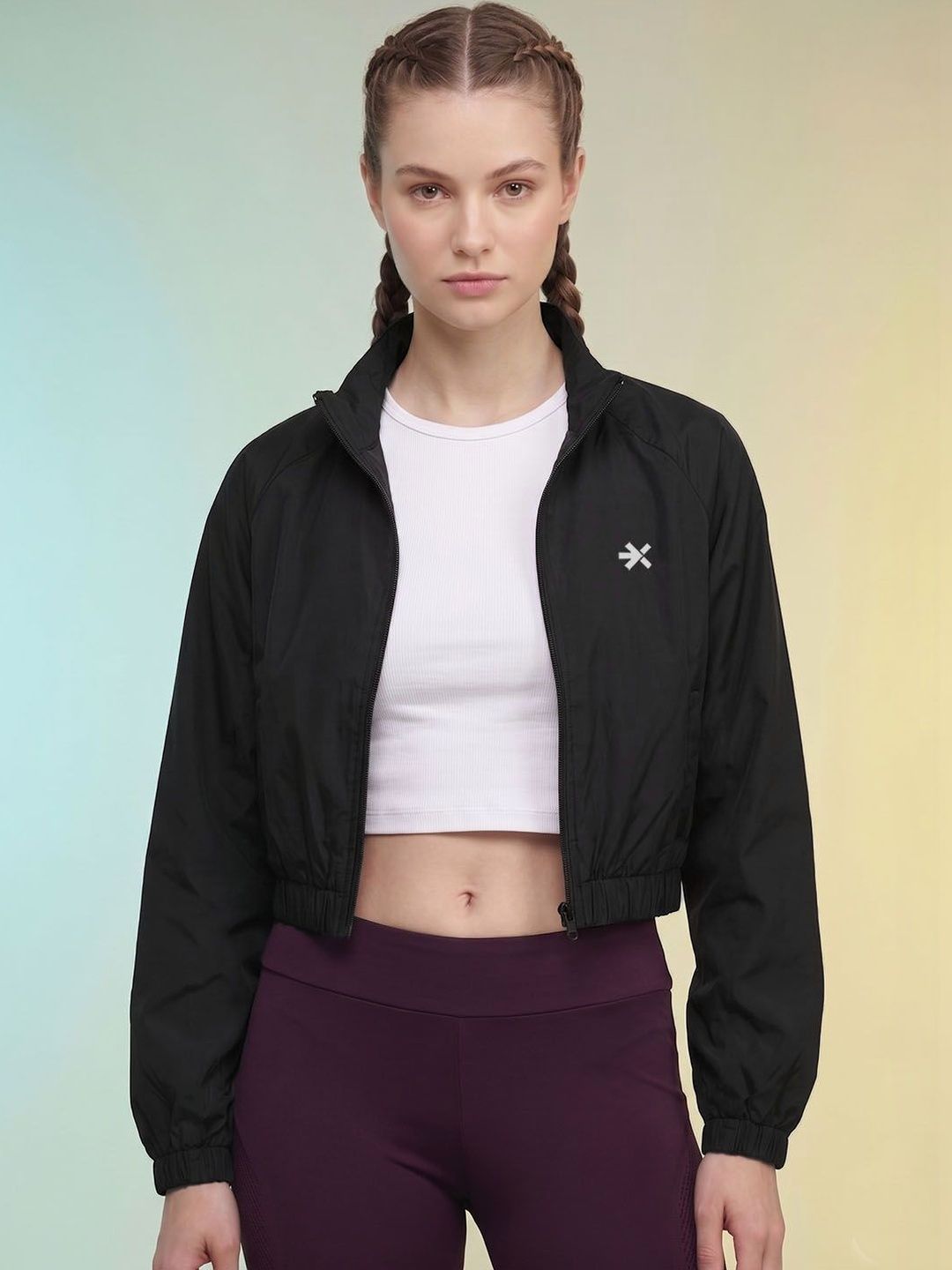 HRX by Hrithik Roshan Women Brand Logo Lightweight Crop Training or Gym Sporty Jacket