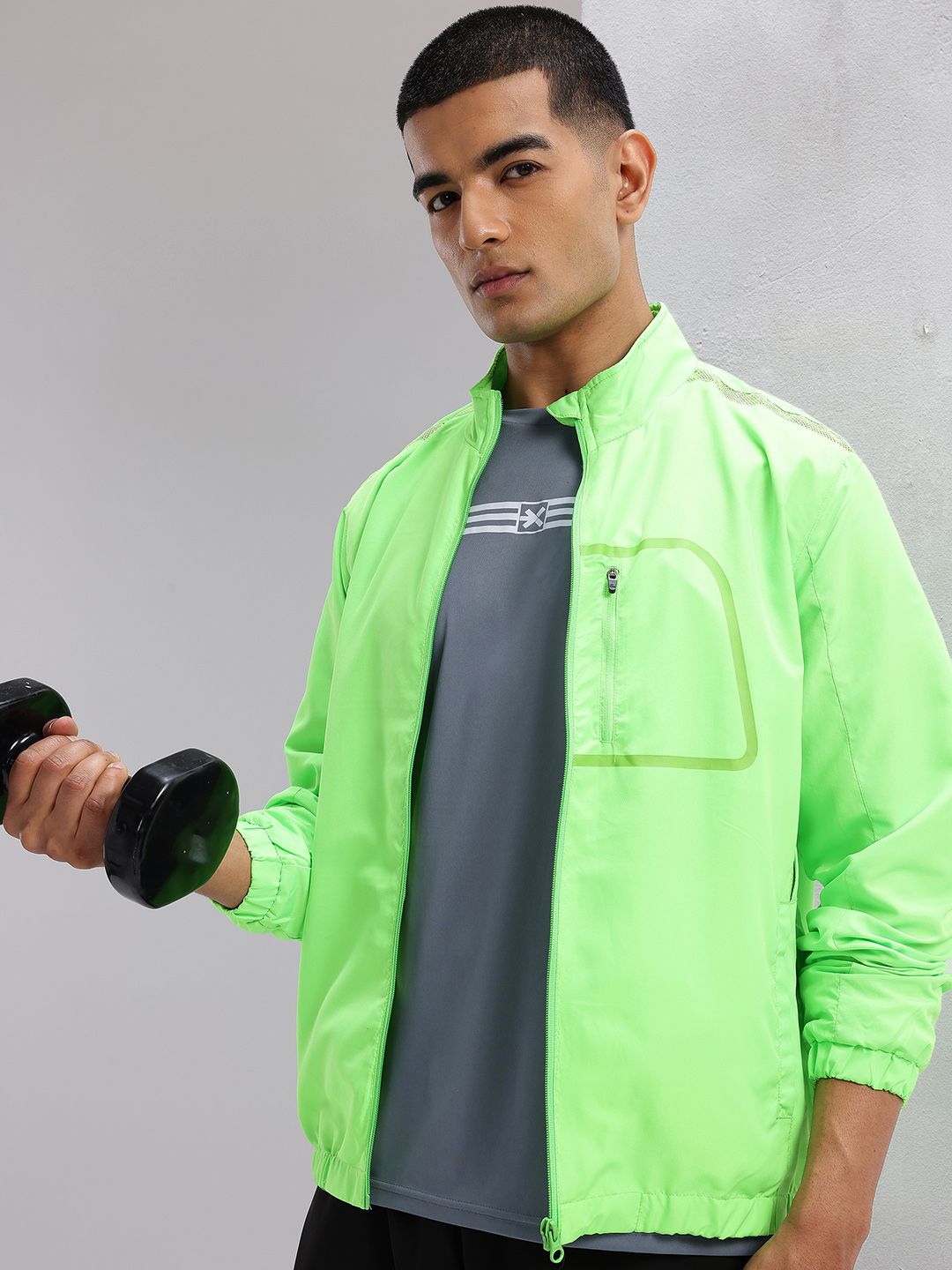 HRX by Hrithik Roshan Mock Collar Rapid-Dry Regular Fit Training Jacket