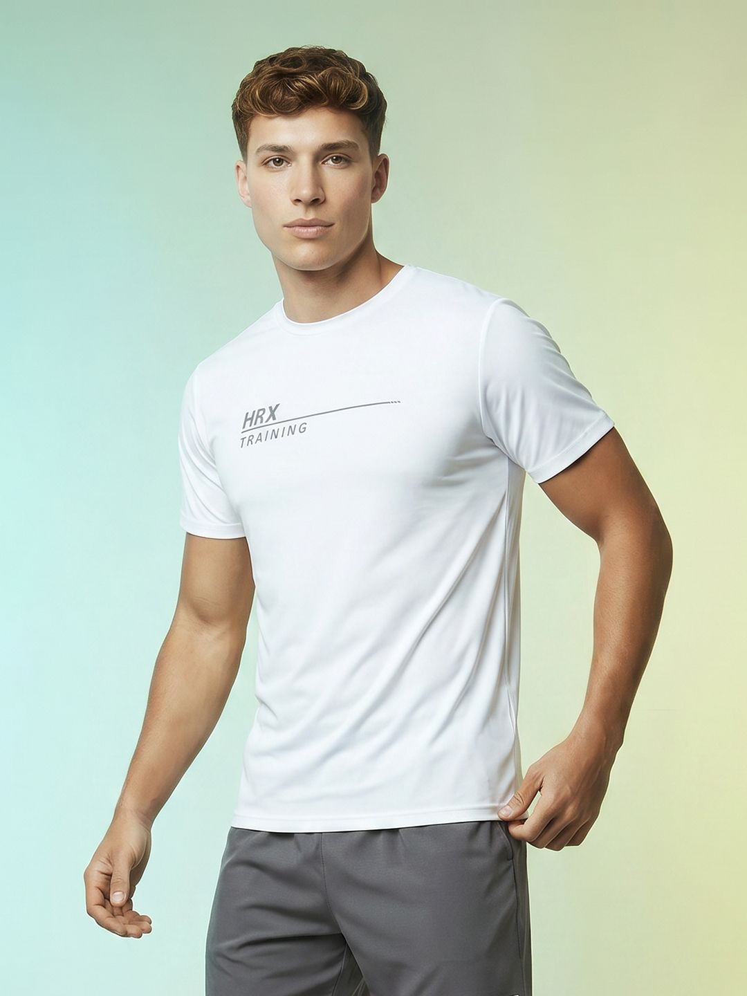 HRX by Hrithik Roshan Typography Printed Rapid Dry Training T-shirt