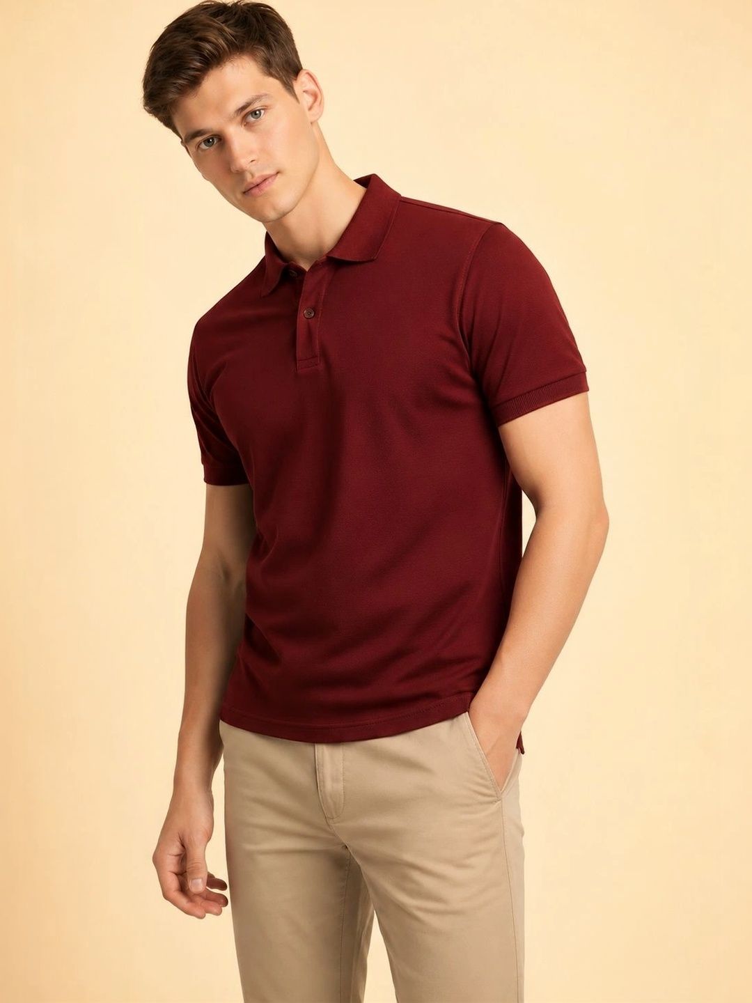 TEEFOX Men Polo Collar T-shirt