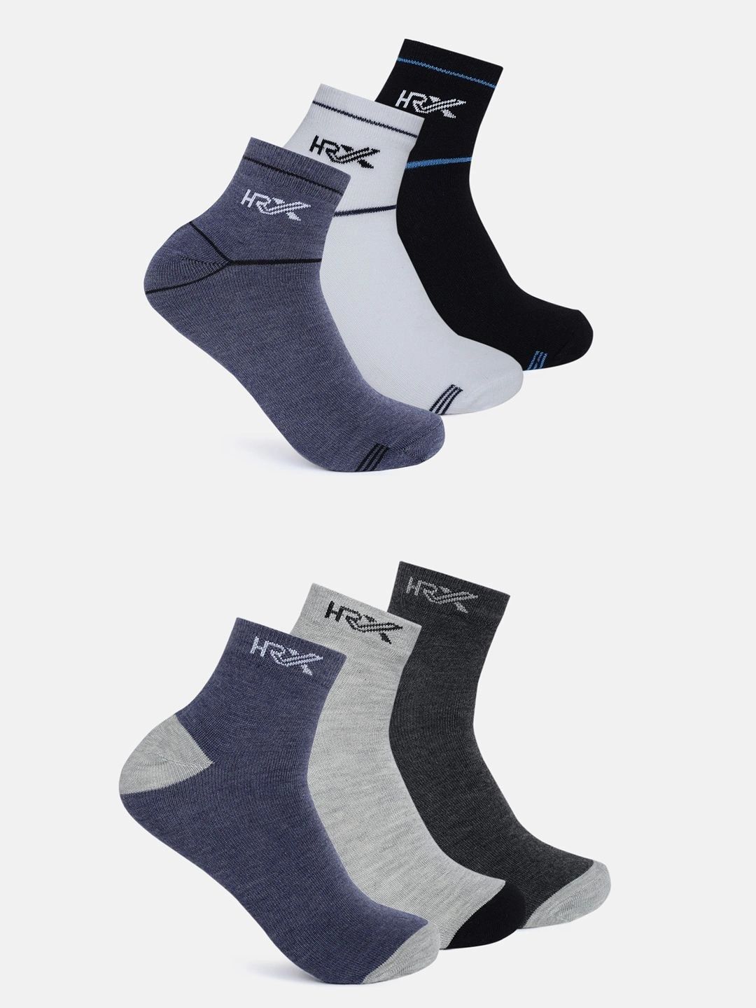 HRX by Hrithik Roshan Men Pack of 6 Cotton Blend Ankle Length Socks