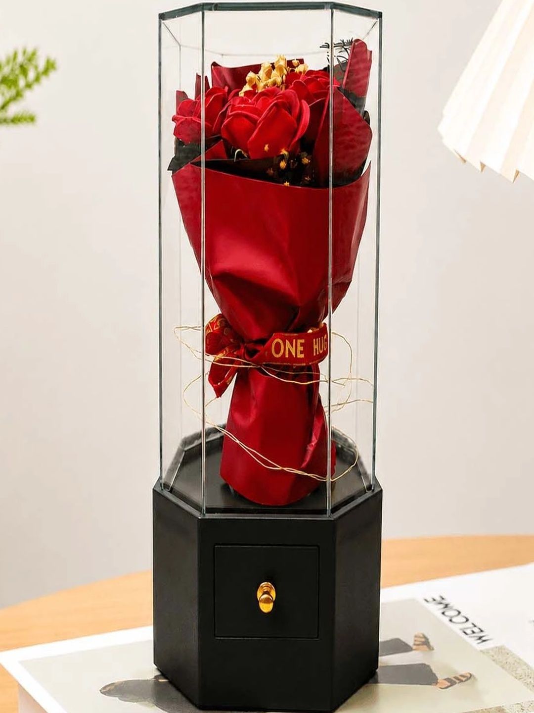 Ascension Red Rose Flower with Jewellery Storage Box