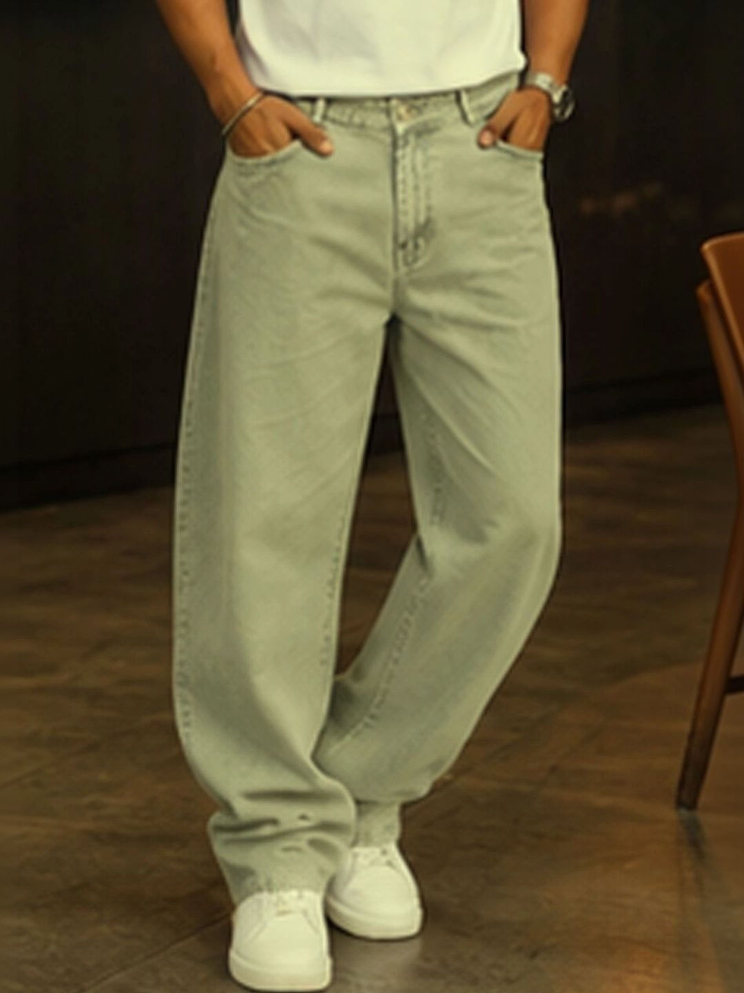 shre.ce Men Classic Straight Fit Mid-Rise Stretchable Jeans